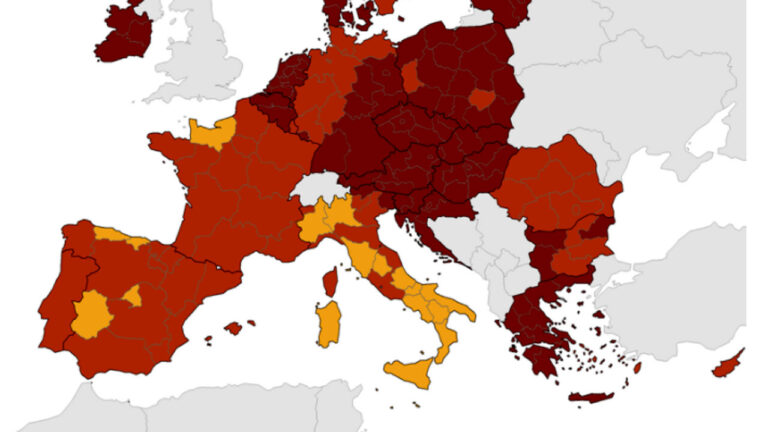 Campania rossa sulla mappa dell’Ecdc relativa al Coronavirus: c’è da preoccuparsi?