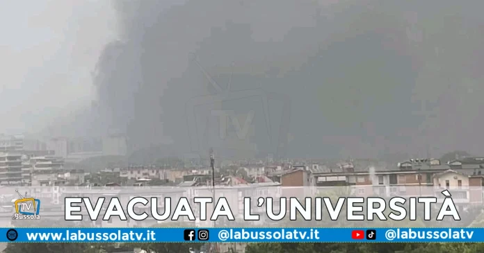 INCENDIO FUORIGROTTA UNIVERSITA MONTE SANT'ANGELO