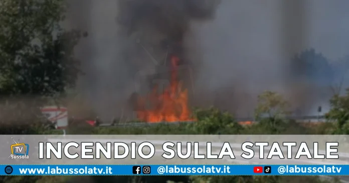 INCENDIO STATALE CERCOLA 162DIR