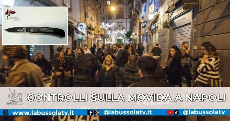 Napoli: controlli sulla movida, denunciato 19enne con coltello con effigie duce